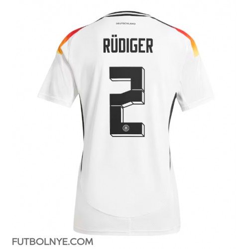 Camiseta Alemania Antonio Rudiger #2 Primera Equipación para mujer Eurocopa 2024 manga corta